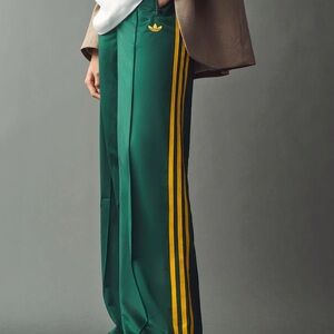 Adidas Track Pants! Emerald Pants with Gold Stripes